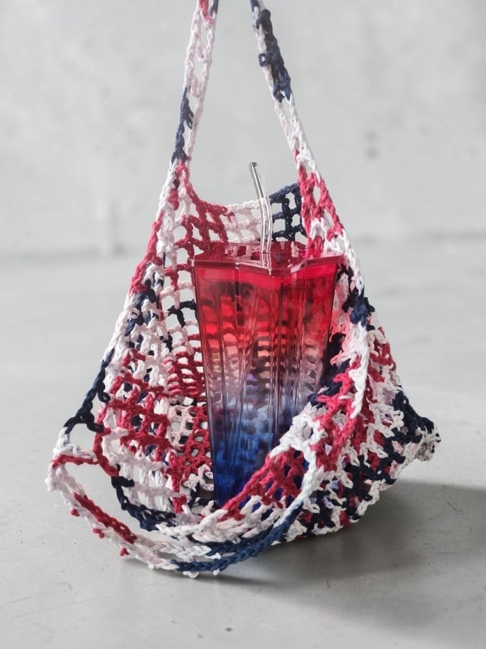 Crochet Patroitic Market Bag and Star Tumbler New - Picture 2 of 6